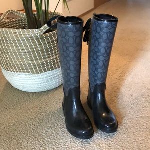 Authentic coach rain boots tall